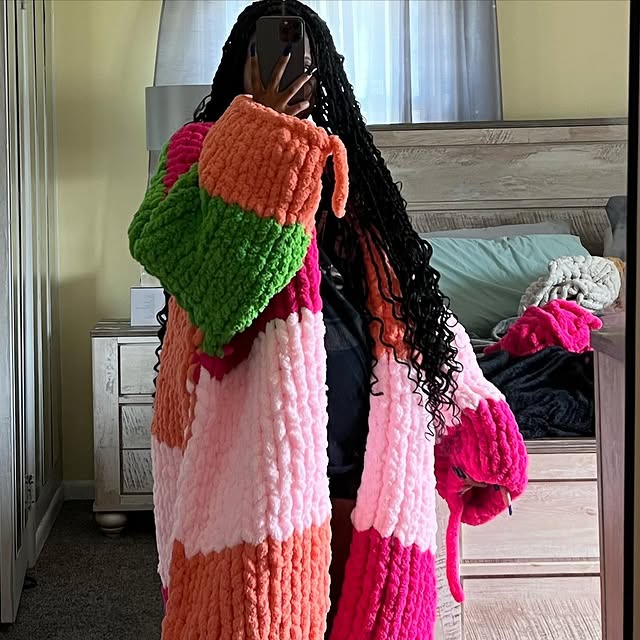 Rainbow Sweater Loose Long Cardigan