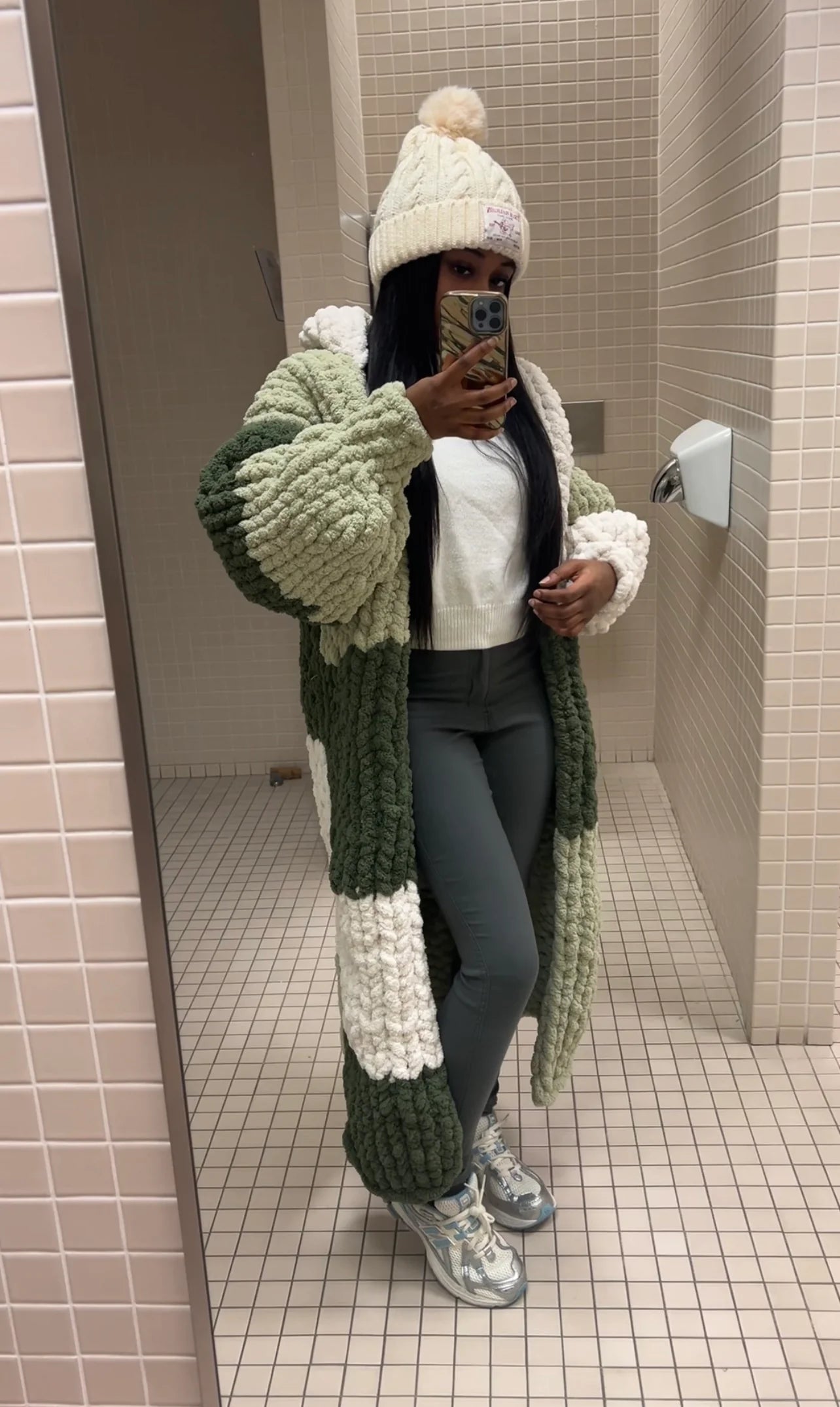 Shamrock Sweater Loose Long Cardigan