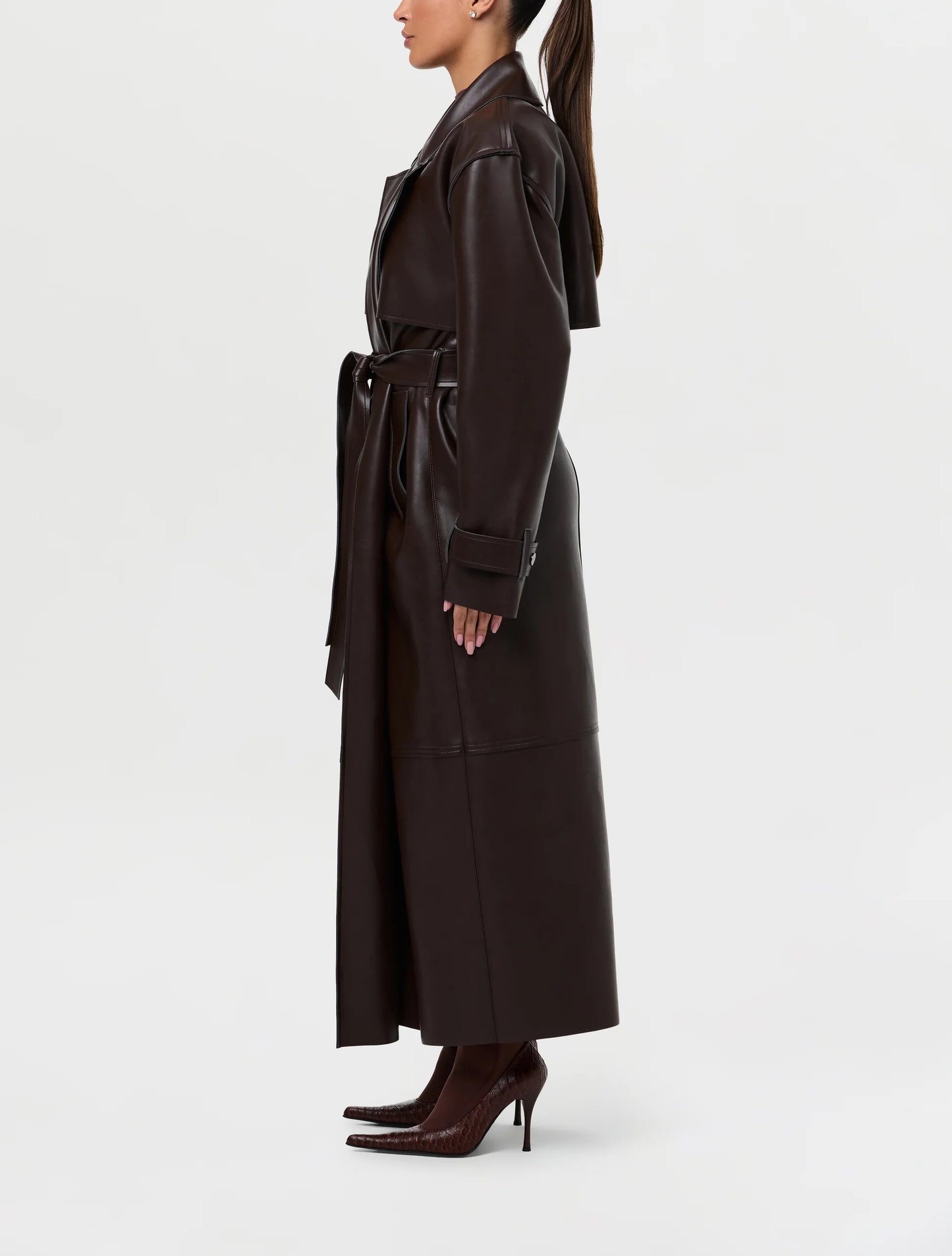 2025 Vegan Leather Trench Coat