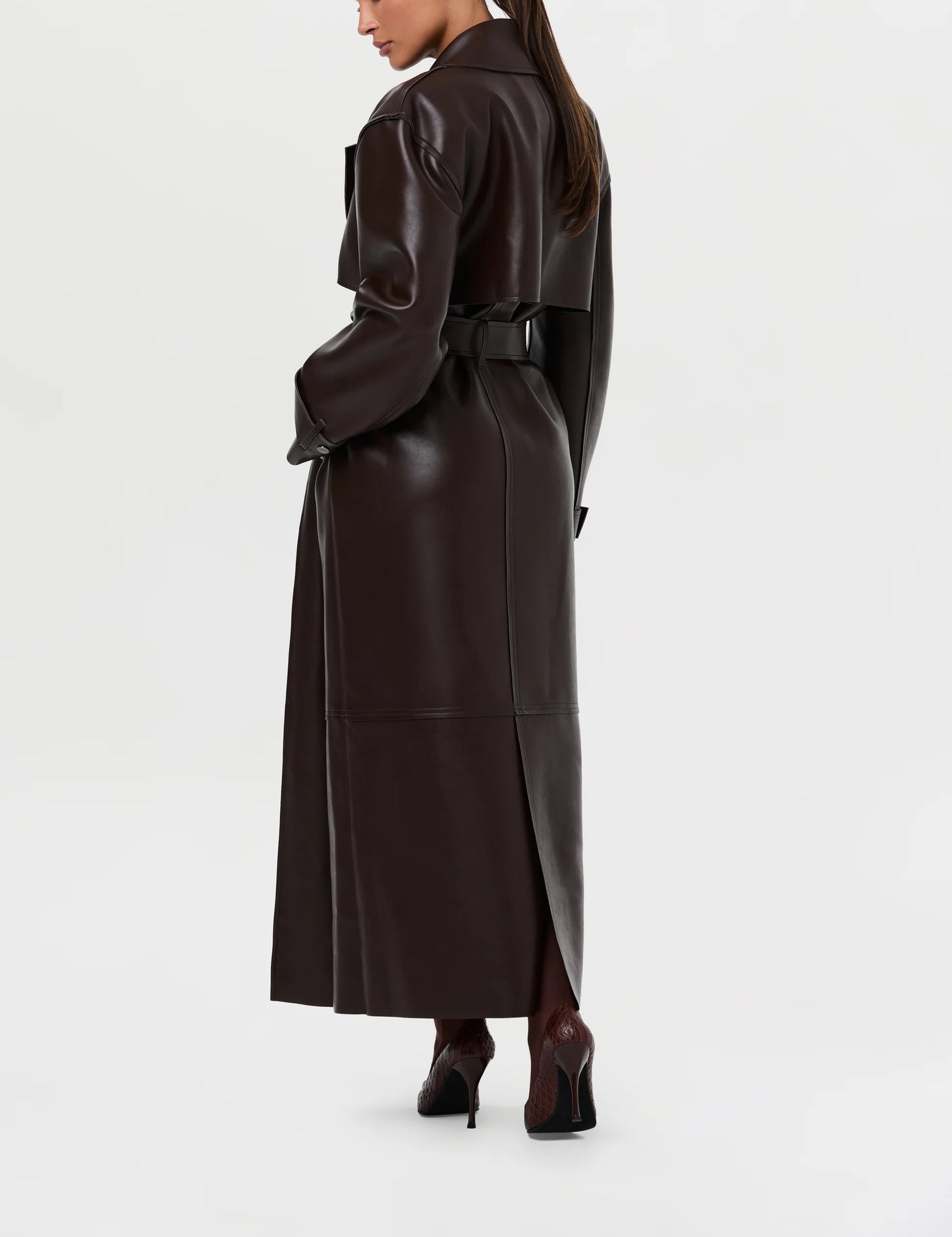 2025 Vegan Leather Trench Coat