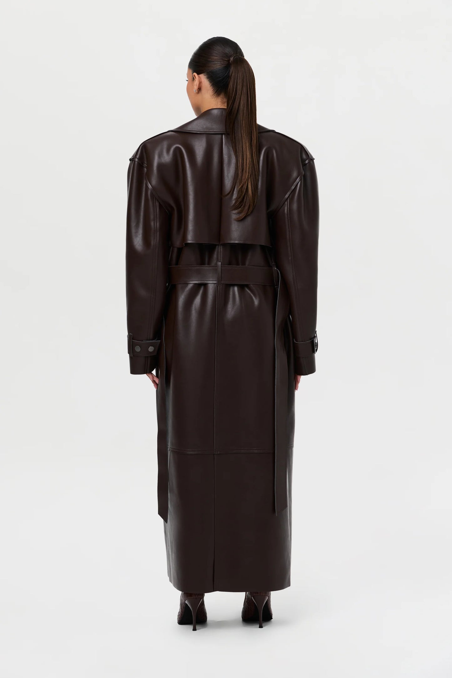 2025 Vegan Leather Trench Coat
