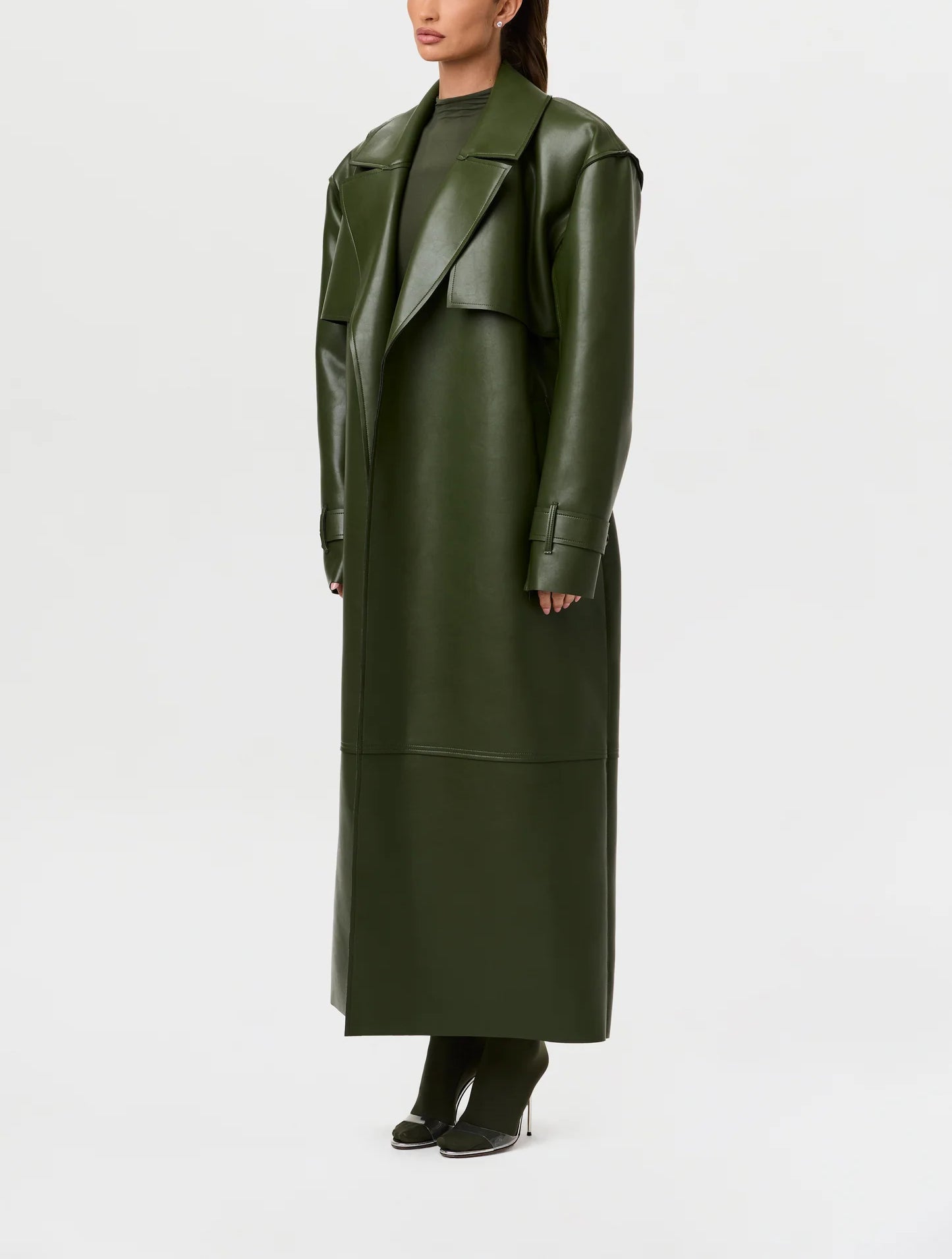 2025 Vegan Leather Trench Coat