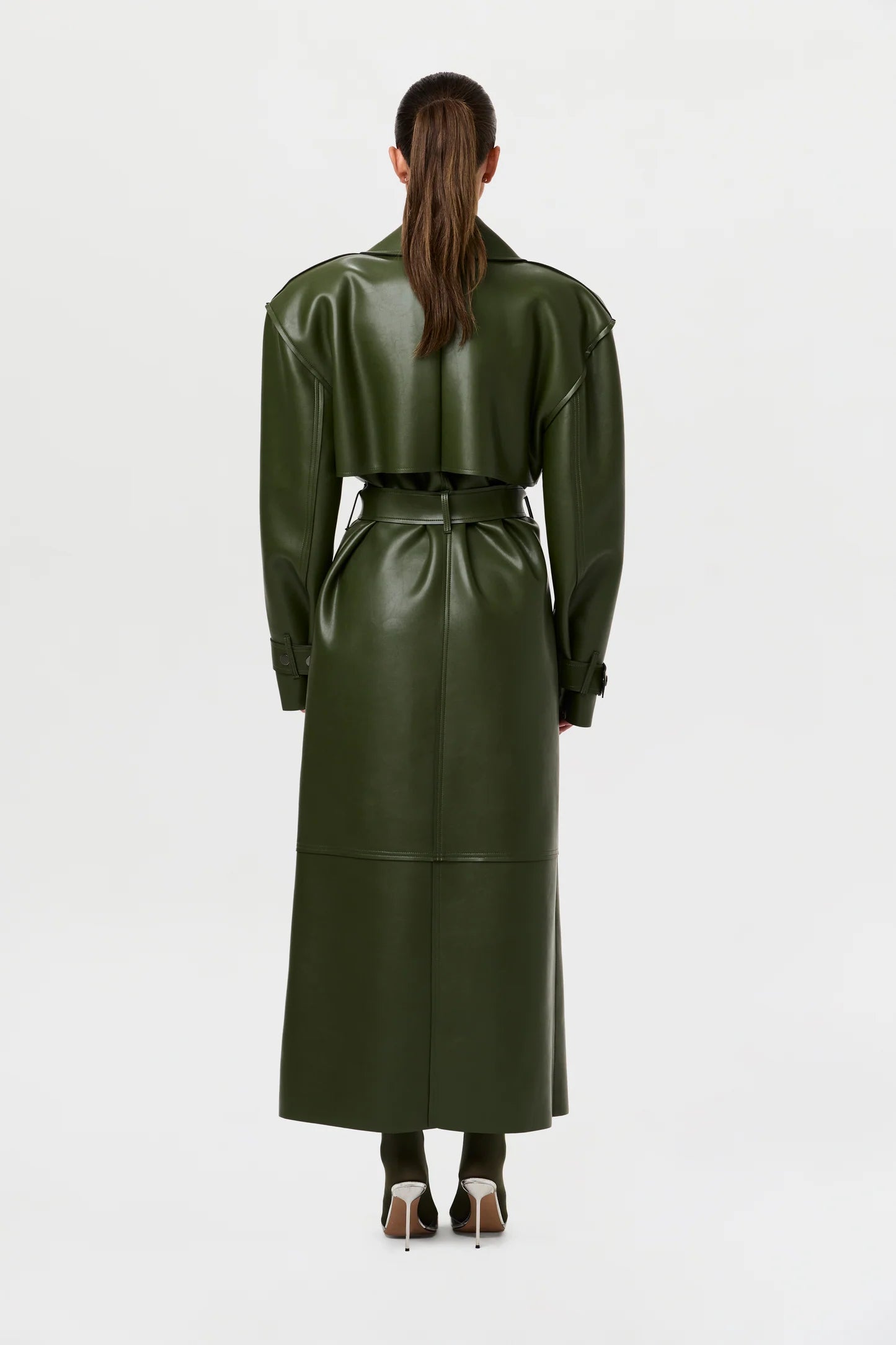 2025 Vegan Leather Trench Coat
