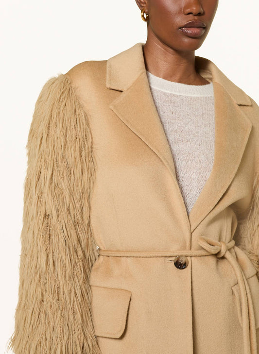 Brown double-arm plush jacket