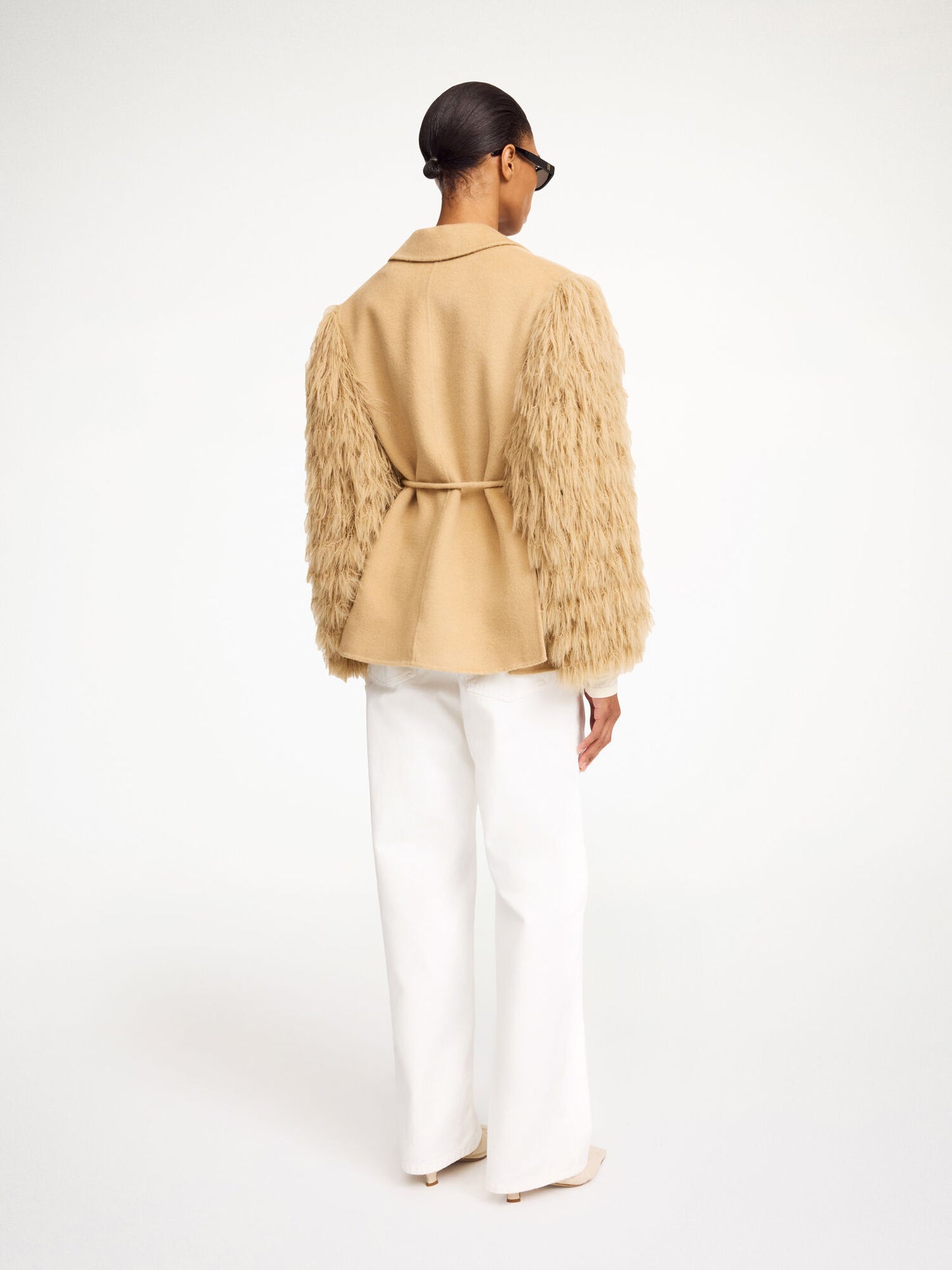 Brown double-arm plush jacket