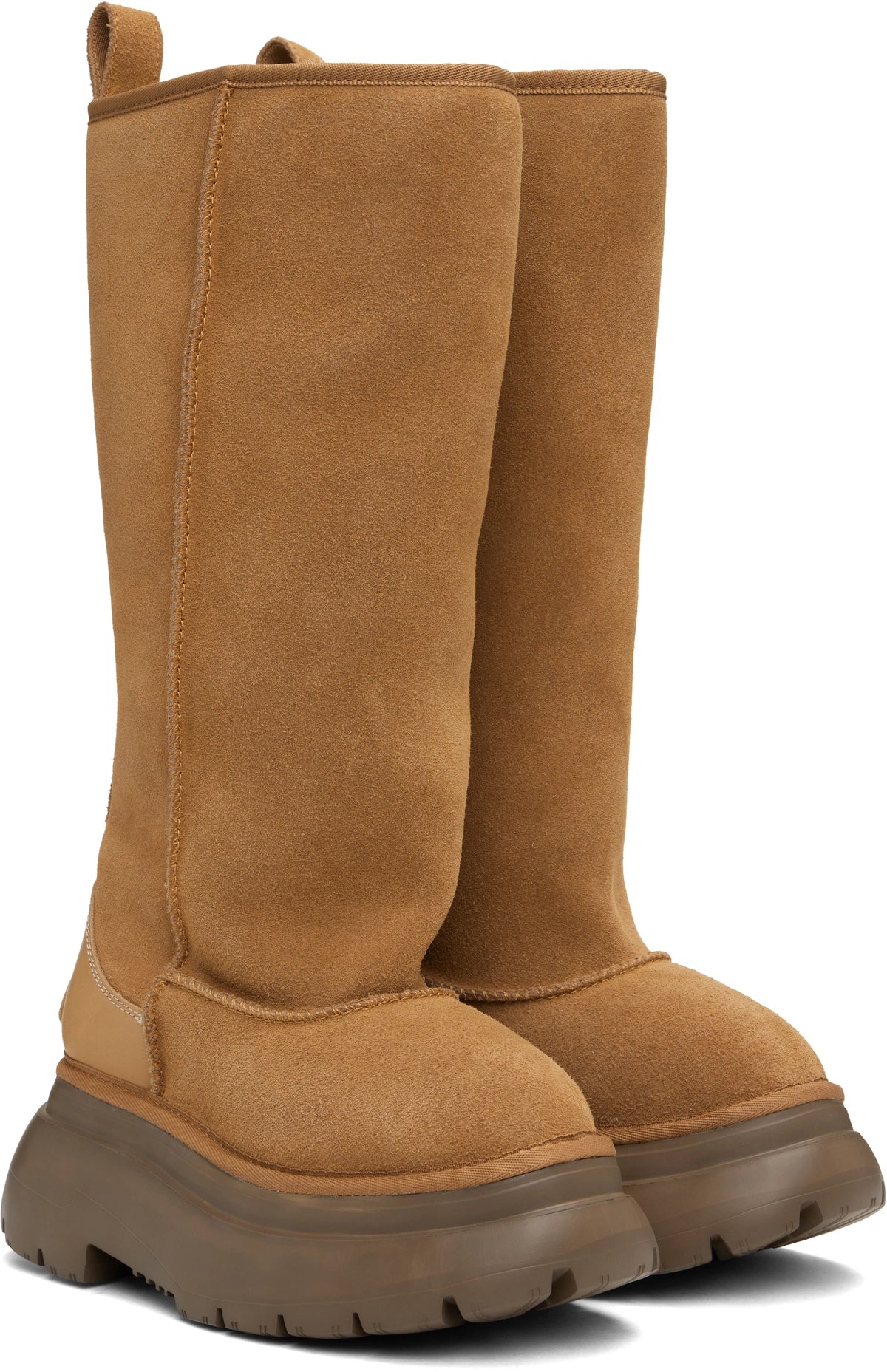 Brown Tall Chunky Shearling Boots