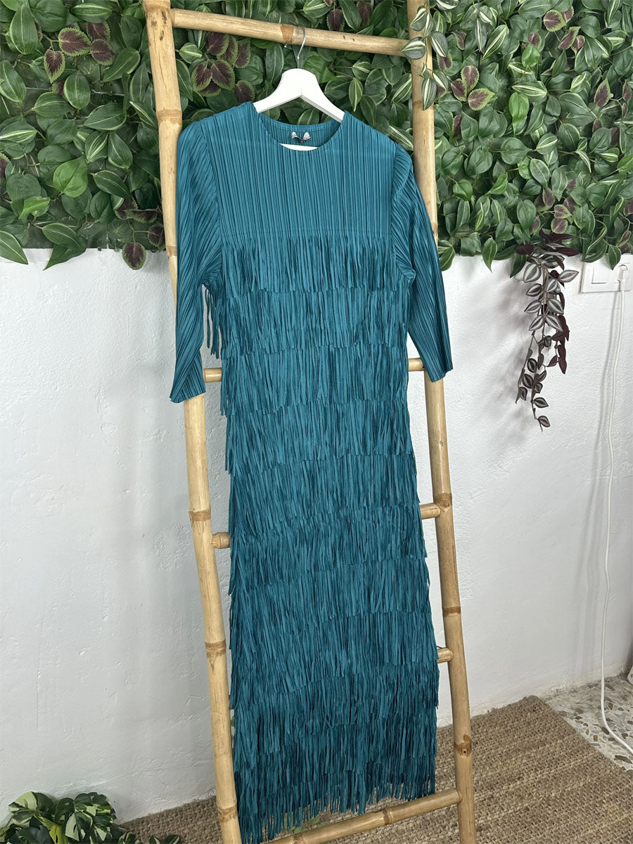 Tassel Elegant Three-quarter Sleeve Cake Dress