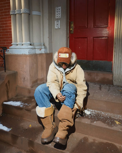 Brown Tall Chunky Shearling Boots
