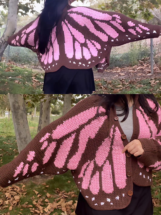 Sweater Crochet Butterfly Cardigan