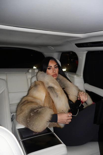 Winter fur straight collar coat